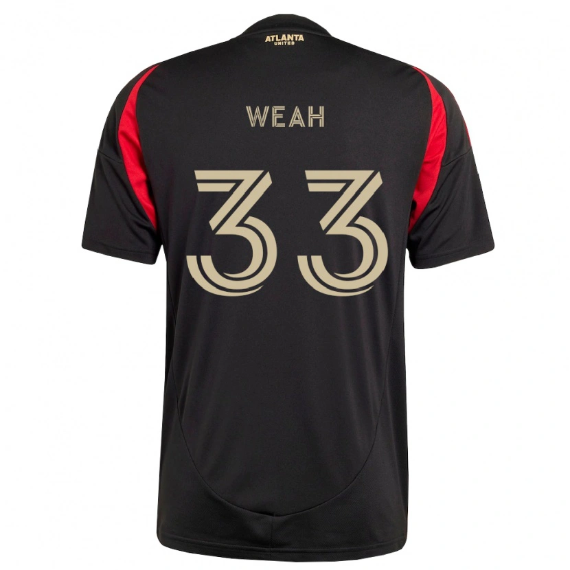 Danxen Børn Patrick Weah #33 Sort Rød Hjemmebane Spillertrøjer 2026/27 Trøje T-Shirt