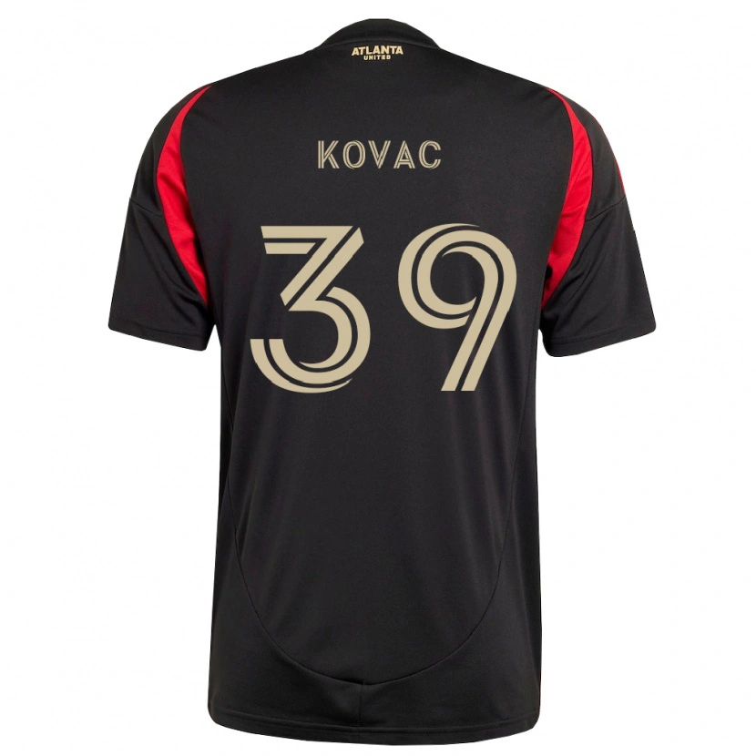 Danxen Børn Arif Kovac #39 Sort Rød Hjemmebane Spillertrøjer 2026/27 Trøje T-Shirt