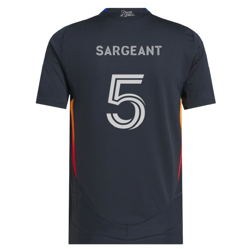 Danxen Børn Kieran Sargeant #5 Mørkegrå Rød Hjemmebane Spillertrøjer 2026/27 Trøje T-Shirt