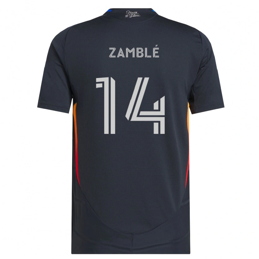 Danxen Børn Bryan Zamblé #14 Mørkegrå Rød Hjemmebane Spillertrøjer 2026/27 Trøje T-Shirt