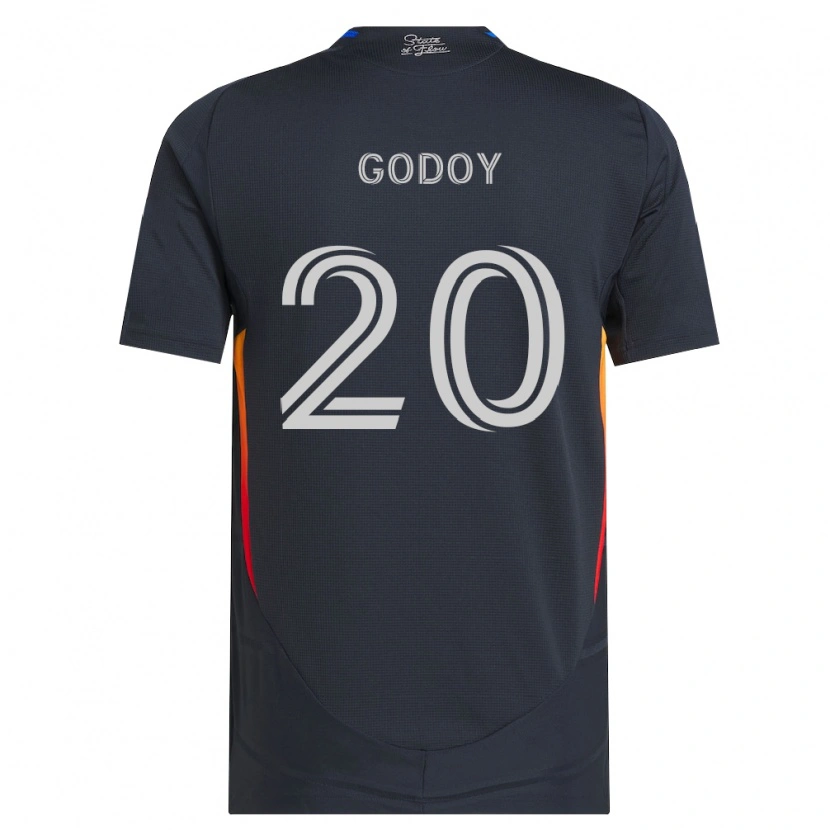 Danxen Børn Aníbal Godoy #20 Mørkegrå Rød Hjemmebane Spillertrøjer 2026/27 Trøje T-Shirt