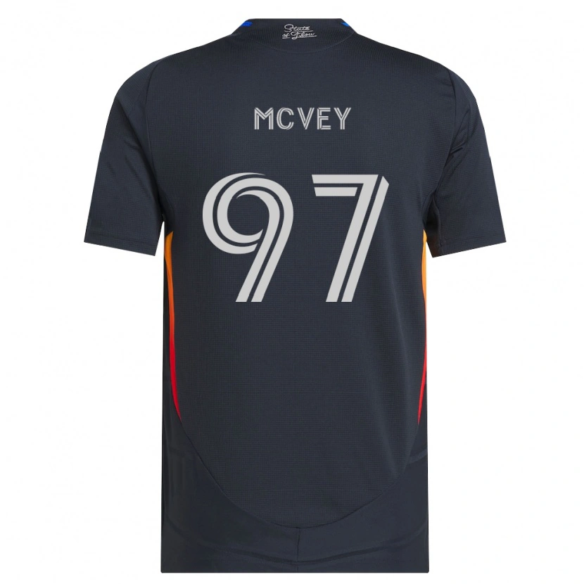 Danxen Børn Christopher Mcvey #97 Mørkegrå Rød Hjemmebane Spillertrøjer 2026/27 Trøje T-Shirt