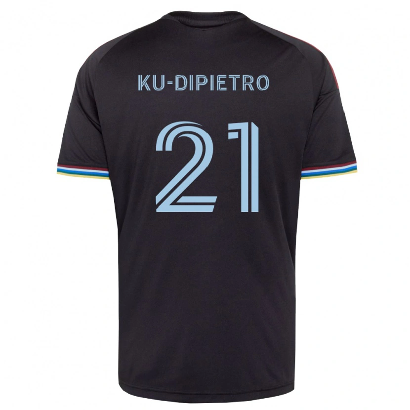 Danxen Børn Theodore Ku-Dipietro #21 Sort Himmelblå Hjemmebane Spillertrøjer 2026/27 Trøje T-Shirt