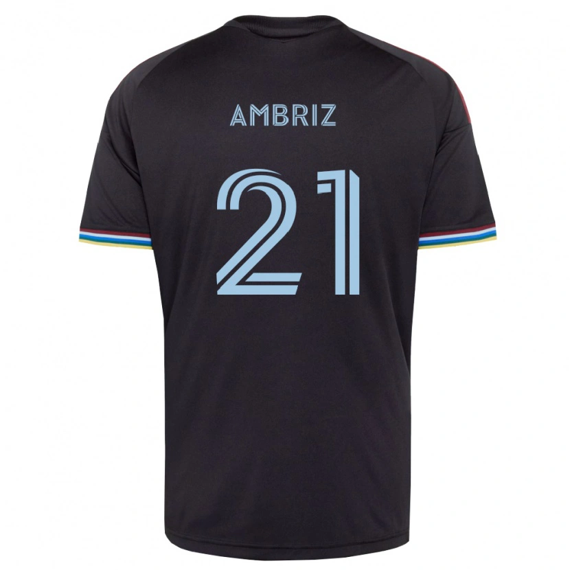 Danxen Børn Diego Ambriz #21 Sort Himmelblå Hjemmebane Spillertrøjer 2026/27 Trøje T-Shirt