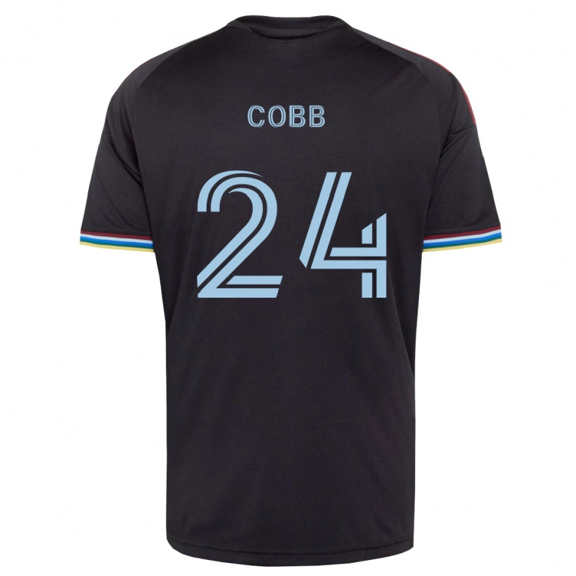 Danxen Børn Noah Cobb #24 Sort Himmelblå Hjemmebane Spillertrøjer 2026/27 Trøje T-Shirt