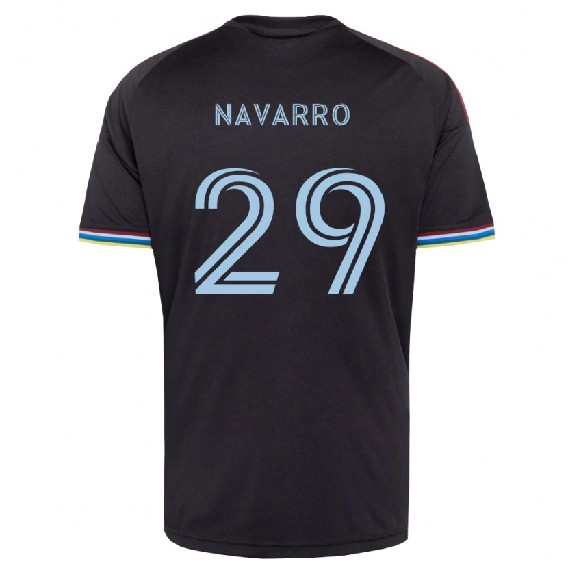 Danxen Børn Miguel Navarro #29 Sort Himmelblå Hjemmebane Spillertrøjer 2026/27 Trøje T-Shirt