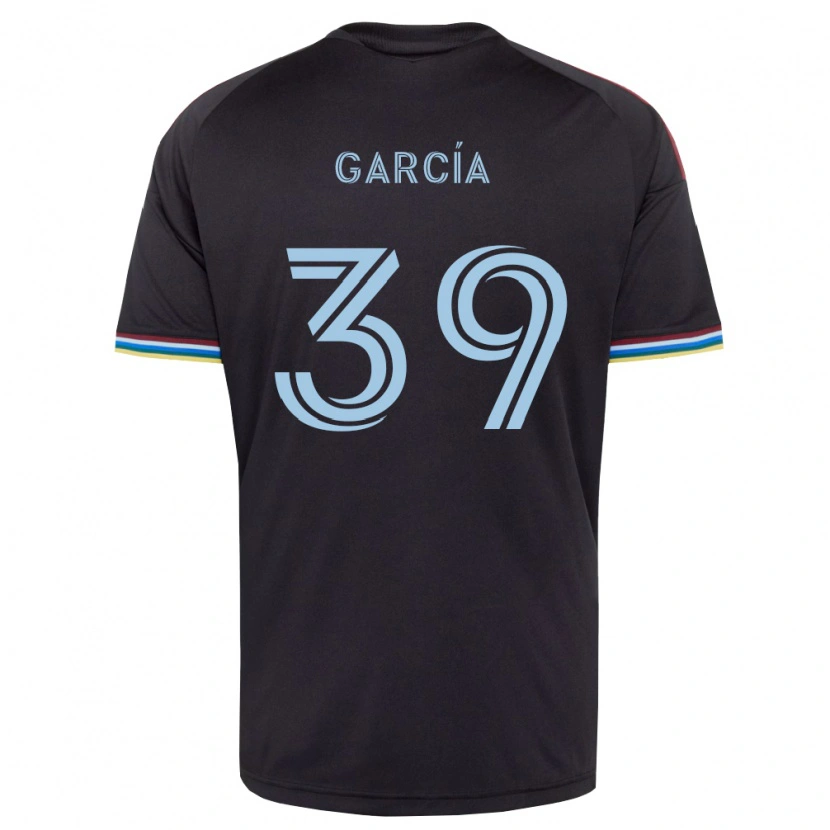 Danxen Børn Luis García #39 Sort Himmelblå Hjemmebane Spillertrøjer 2026/27 Trøje T-Shirt