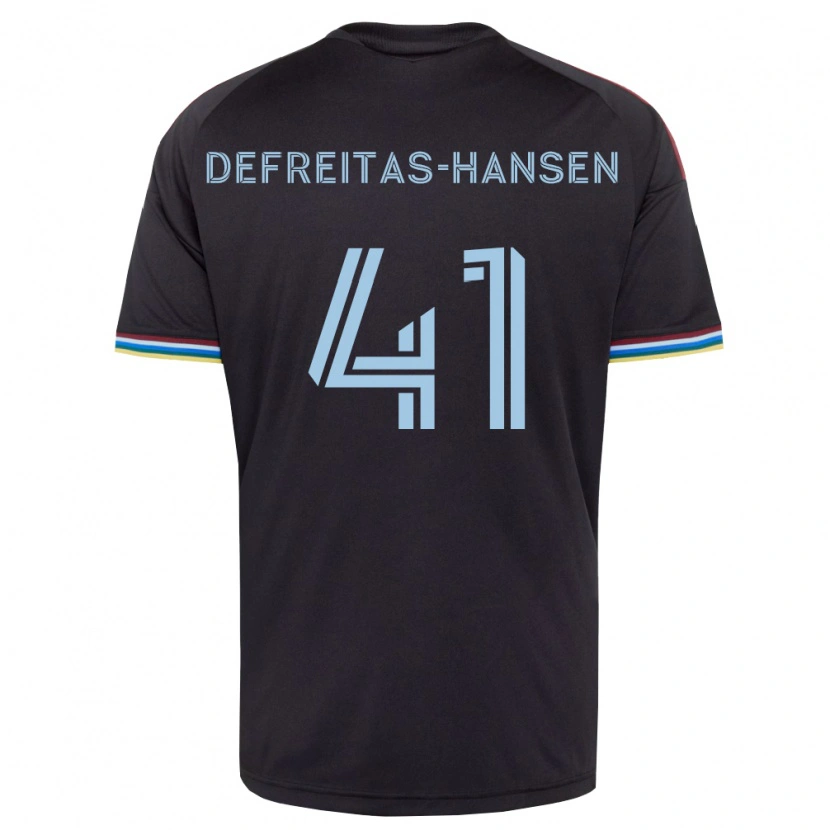 Danxen Børn Nicolas Hansen #41 Sort Himmelblå Hjemmebane Spillertrøjer 2026/27 Trøje T-Shirt