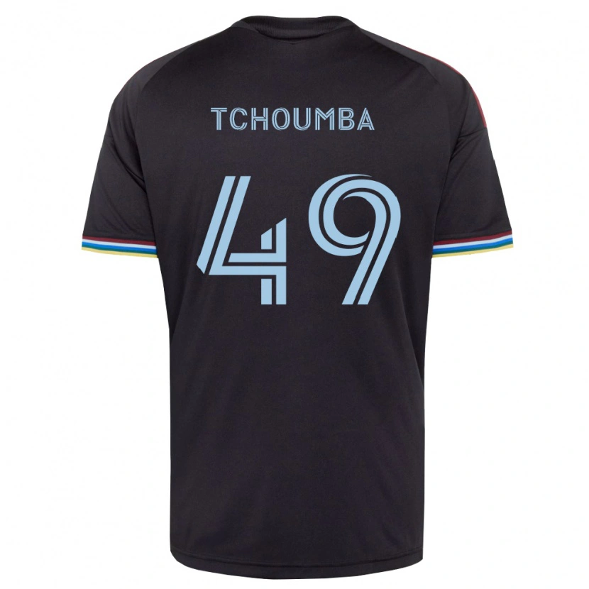 Danxen Børn Nathan Tchoumba #49 Sort Himmelblå Hjemmebane Spillertrøjer 2026/27 Trøje T-Shirt