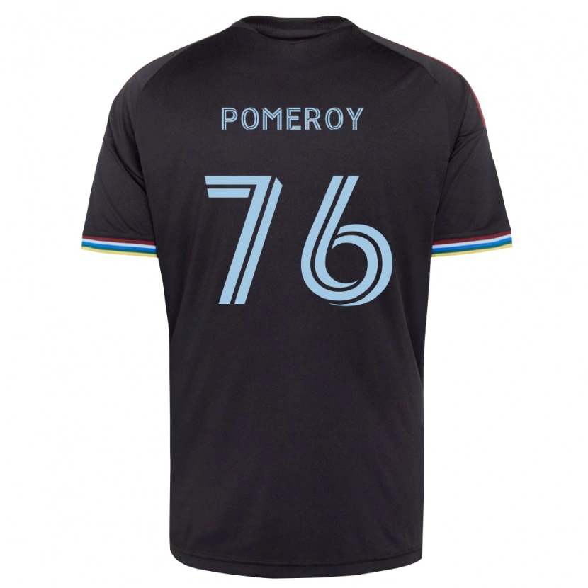 Danxen Børn Jack Pomeroy #76 Sort Himmelblå Hjemmebane Spillertrøjer 2026/27 Trøje T-Shirt