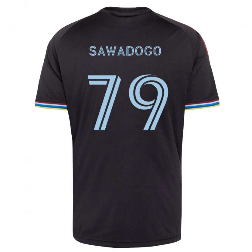 Danxen Børn Kamal Sawadogo #79 Sort Himmelblå Hjemmebane Spillertrøjer 2026/27 Trøje T-Shirt