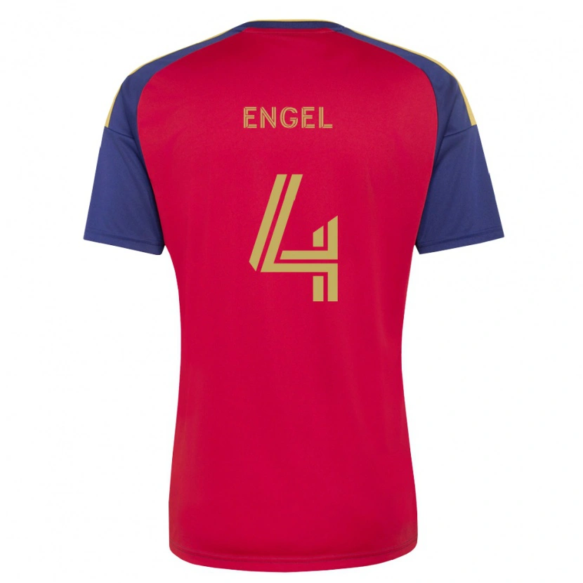 Danxen Børn Lukas Engel #4 Kongelig Blå Brun Rød Hjemmebane Spillertrøjer 2026/27 Trøje T-Shirt