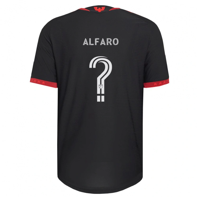 Danxen Børn Antonio Alfaro #0 Sort Hvid Rød Hjemmebane Spillertrøjer 2026/27 Trøje T-Shirt