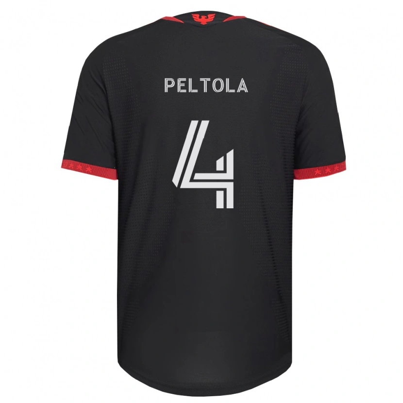 Danxen Børn Matti Peltola #4 Sort Hvid Rød Hjemmebane Spillertrøjer 2026/27 Trøje T-Shirt