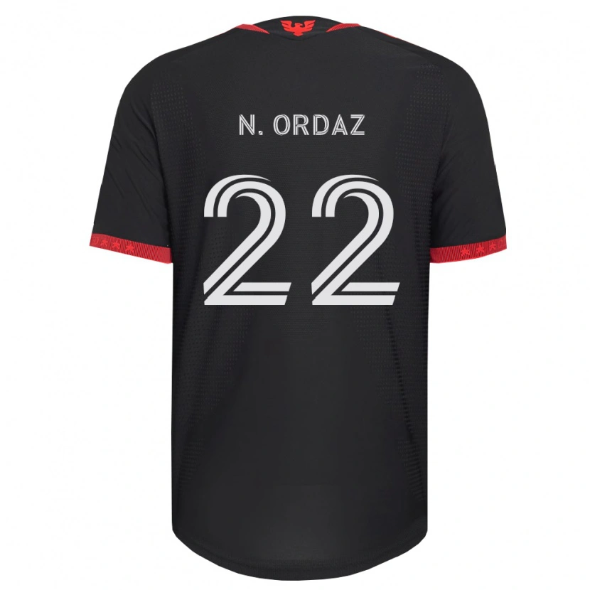Danxen Børn Nathan Ordaz #22 Sort Hvid Rød Hjemmebane Spillertrøjer 2026/27 Trøje T-Shirt