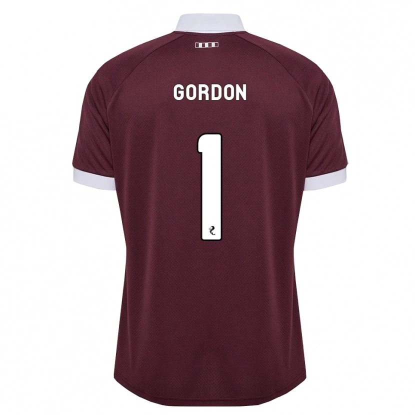 Danxen Børn Craig Gordon #1 Bordeaux Hvid Hjemmebane Spillertrøjer 2026/27 Trøje T-Shirt