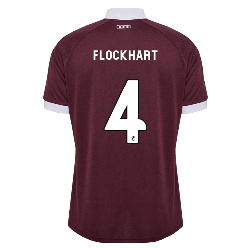 Danxen Børn Robbie Flockhart #4 Bordeaux Hvid Hjemmebane Spillertrøjer 2026/27 Trøje T-Shirt