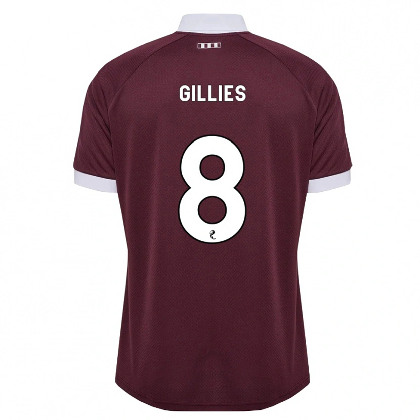 Danxen Børn Matthew Gillies #8 Bordeaux Hvid Hjemmebane Spillertrøjer 2026/27 Trøje T-Shirt