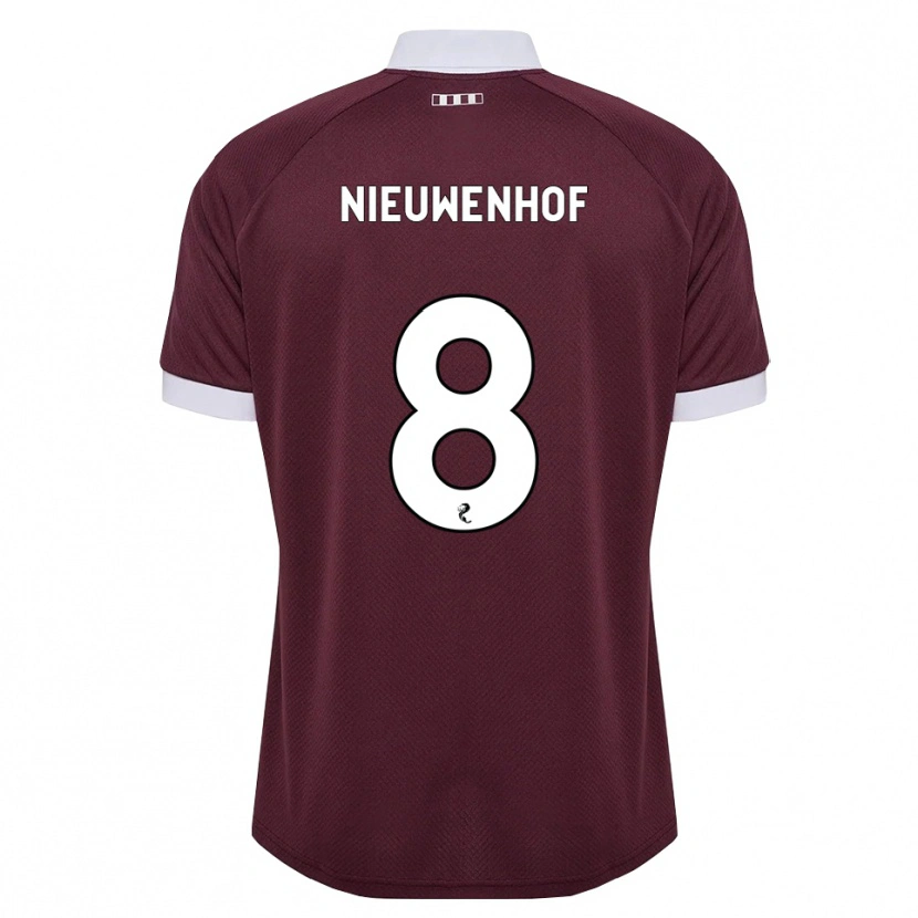 Danxen Børn Calem Nieuwenhof #8 Bordeaux Hvid Hjemmebane Spillertrøjer 2026/27 Trøje T-Shirt