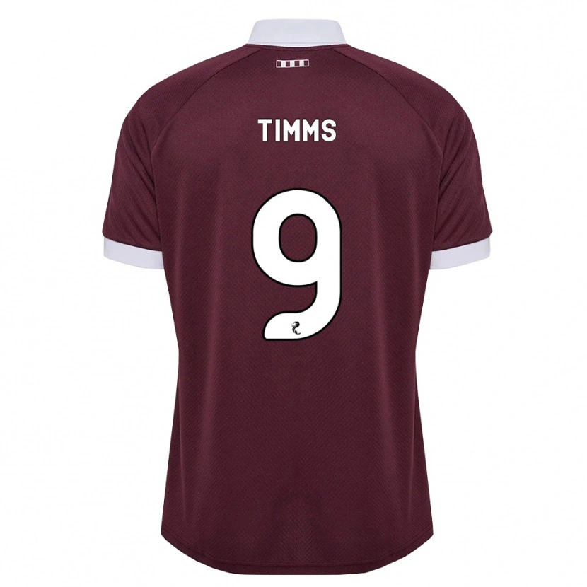 Danxen Børn Georgia Timms #9 Bordeaux Hvid Hjemmebane Spillertrøjer 2026/27 Trøje T-Shirt