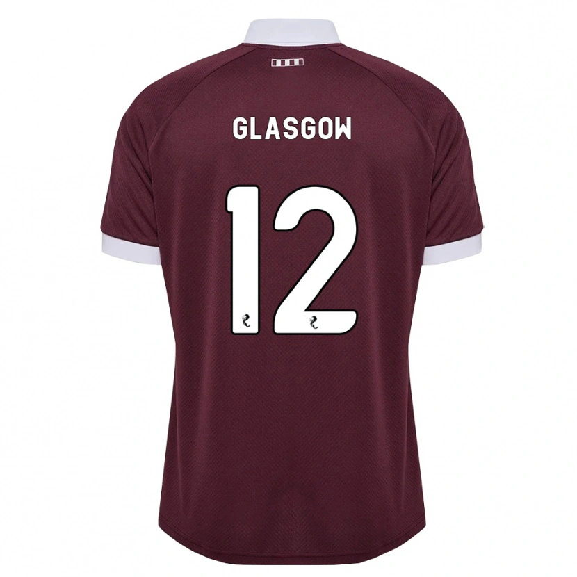 Danxen Børn Euan Glasgow #12 Bordeaux Hvid Hjemmebane Spillertrøjer 2026/27 Trøje T-Shirt