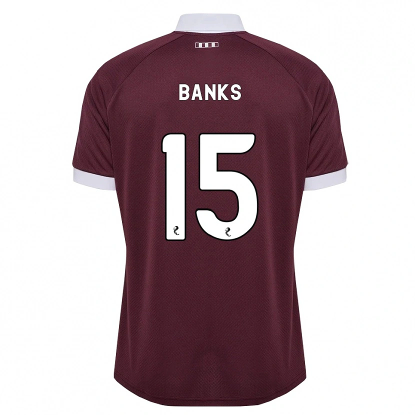 Danxen Børn Euan Banks #15 Bordeaux Hvid Hjemmebane Spillertrøjer 2026/27 Trøje T-Shirt