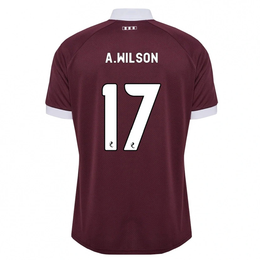 Danxen Børn Alfie Wilson #17 Bordeaux Hvid Hjemmebane Spillertrøjer 2026/27 Trøje T-Shirt