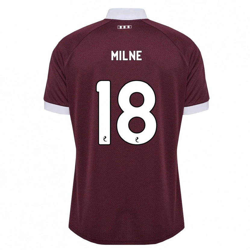 Danxen Børn Harry Milne #18 Bordeaux Hvid Hjemmebane Spillertrøjer 2026/27 Trøje T-Shirt