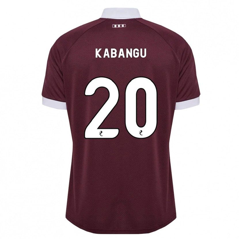 Danxen Børn Elton Kabangu #20 Bordeaux Hvid Hjemmebane Spillertrøjer 2026/27 Trøje T-Shirt