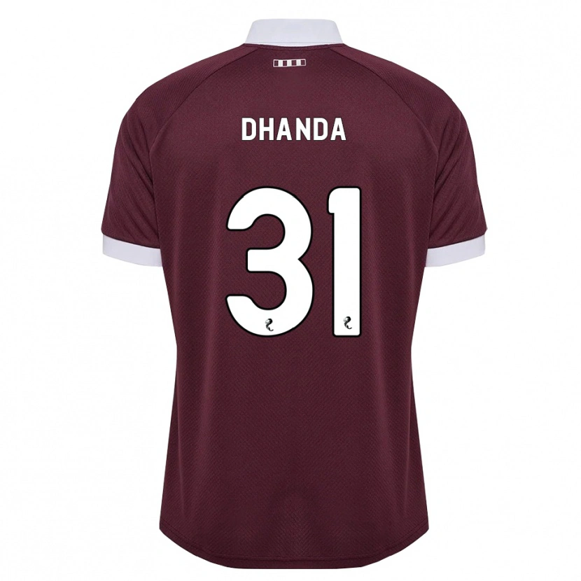 Danxen Børn Yan Dhanda #31 Bordeaux Hvid Hjemmebane Spillertrøjer 2026/27 Trøje T-Shirt