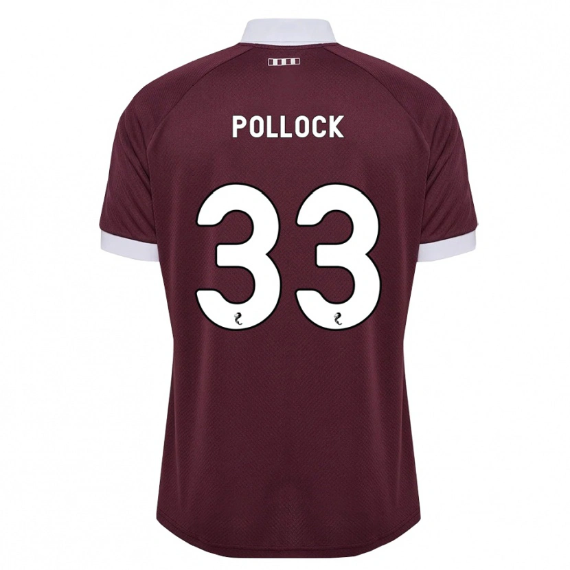 Danxen Børn Finlay Pollock #33 Bordeaux Hvid Hjemmebane Spillertrøjer 2026/27 Trøje T-Shirt