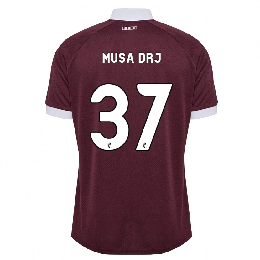 Danxen Børn Musa Drammeh #37 Bordeaux Hvid Hjemmebane Spillertrøjer 2026/27 Trøje T-Shirt