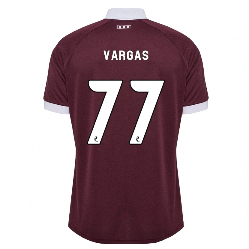 Danxen Børn Kenneth Vargas #77 Bordeaux Hvid Hjemmebane Spillertrøjer 2026/27 Trøje T-Shirt