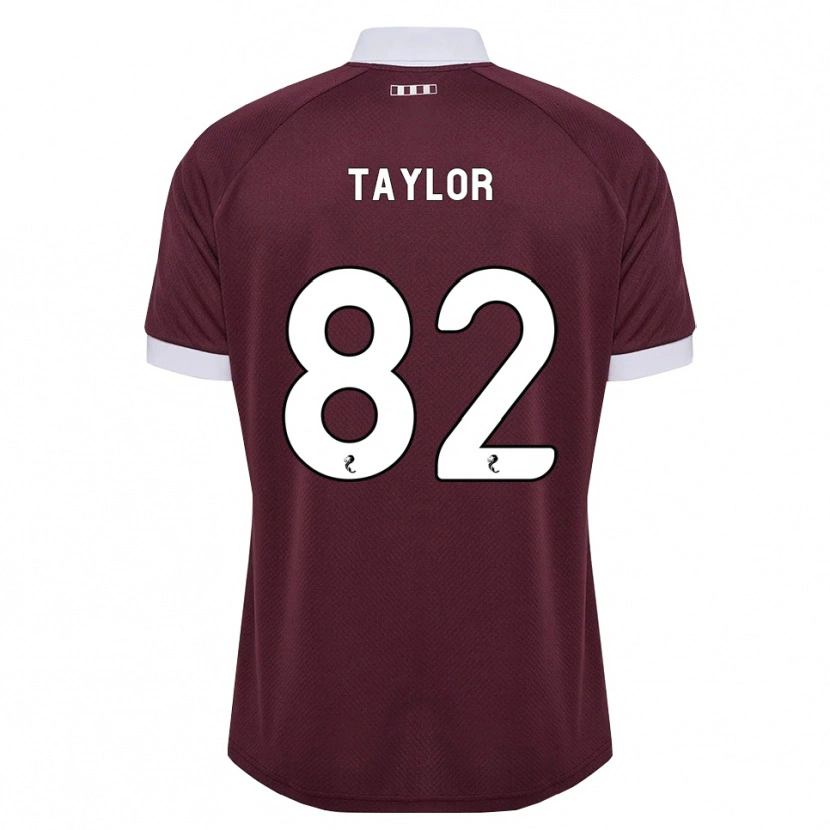 Danxen Børn Gerald Taylor #82 Bordeaux Hvid Hjemmebane Spillertrøjer 2026/27 Trøje T-Shirt