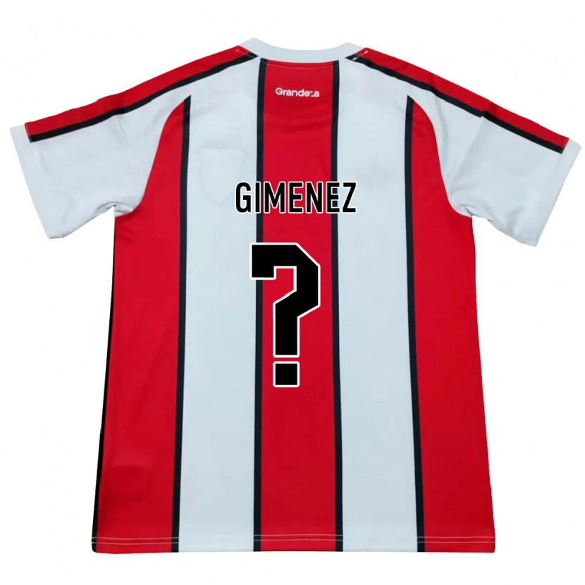 Danxen Børn Ulises Giménez #0 Hvid Rød Sort Udebane Spillertrøjer 2026/27 Trøje T-Shirt