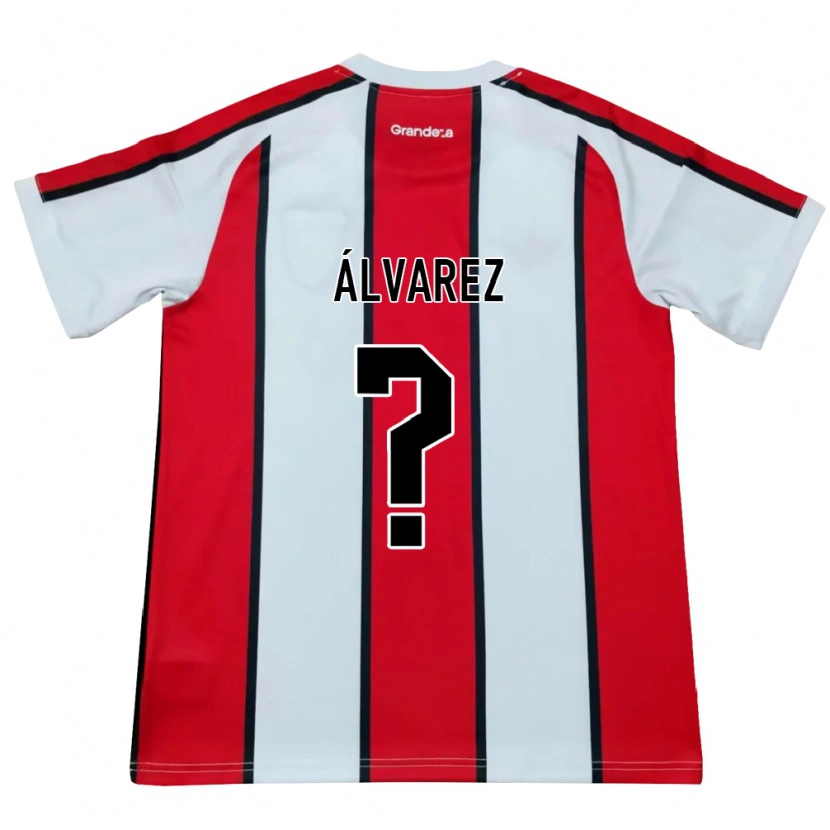 Danxen Børn Felipe Álvarez #0 Hvid Rød Sort Udebane Spillertrøjer 2026/27 Trøje T-Shirt