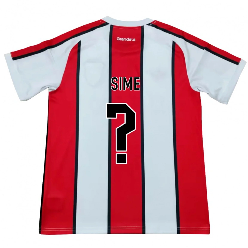 Danxen Børn Sebastián Sime #0 Hvid Rød Sort Udebane Spillertrøjer 2026/27 Trøje T-Shirt
