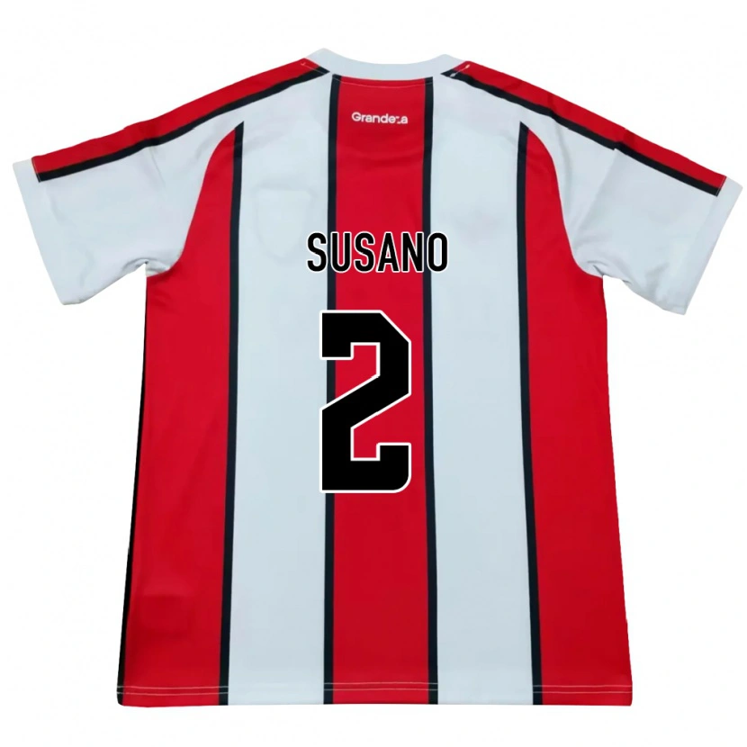 Danxen Børn Ángel Susano #2 Hvid Rød Sort Udebane Spillertrøjer 2026/27 Trøje T-Shirt