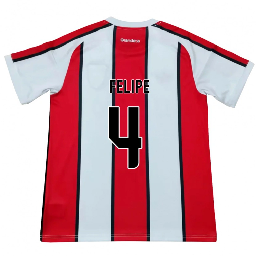 Danxen Børn Carina Felipe Silva #4 Hvid Rød Sort Udebane Spillertrøjer 2026/27 Trøje T-Shirt
