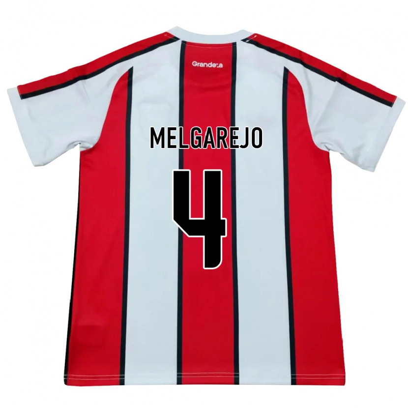 Danxen Børn Stephanie Melgarejo #4 Hvid Rød Sort Udebane Spillertrøjer 2026/27 Trøje T-Shirt