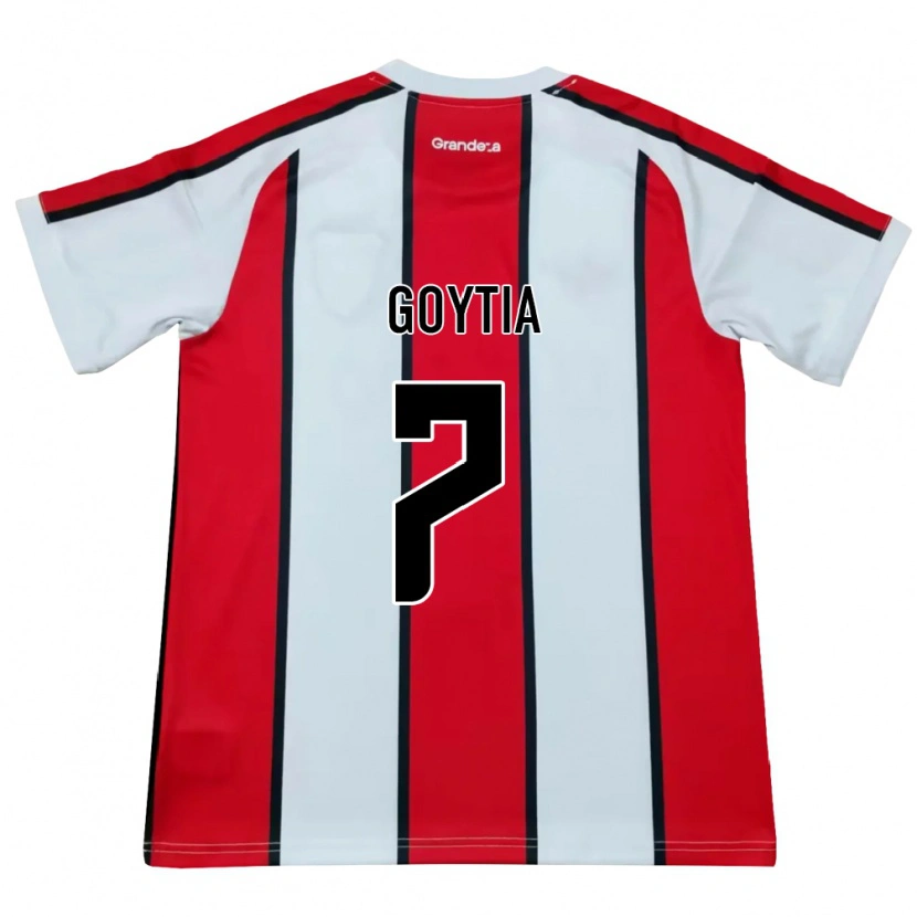 Danxen Børn Tobías Goytia #7 Hvid Rød Sort Udebane Spillertrøjer 2026/27 Trøje T-Shirt