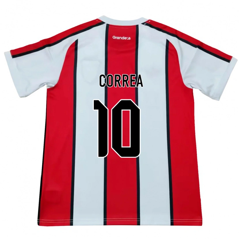 Danxen Børn Ángel Correa #10 Hvid Rød Sort Udebane Spillertrøjer 2026/27 Trøje T-Shirt