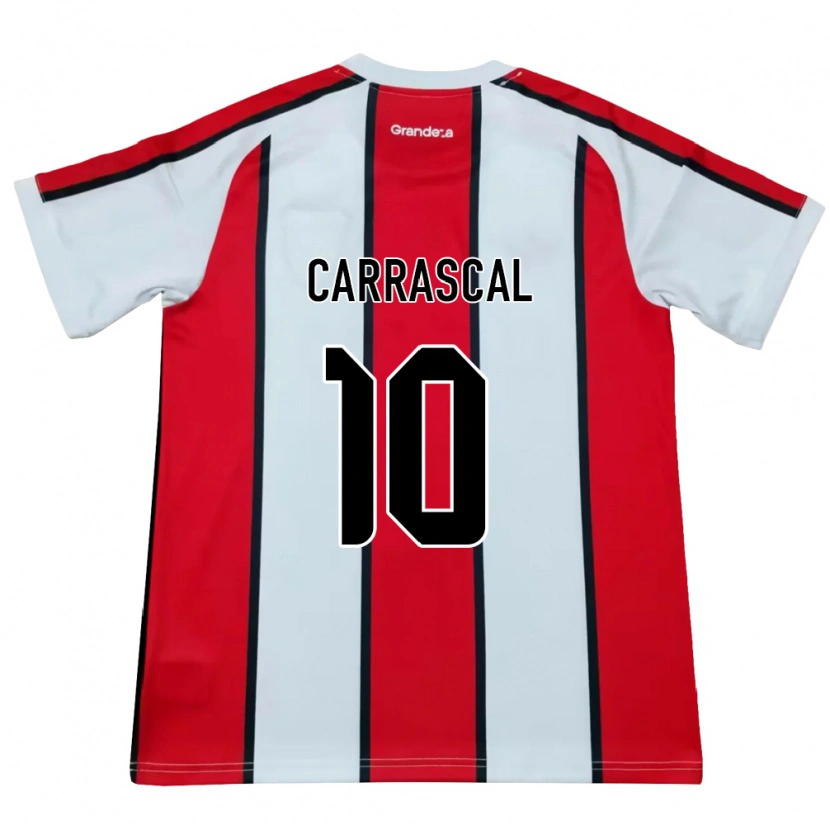 Danxen Børn Jorge Carrascal #10 Hvid Rød Sort Udebane Spillertrøjer 2026/27 Trøje T-Shirt