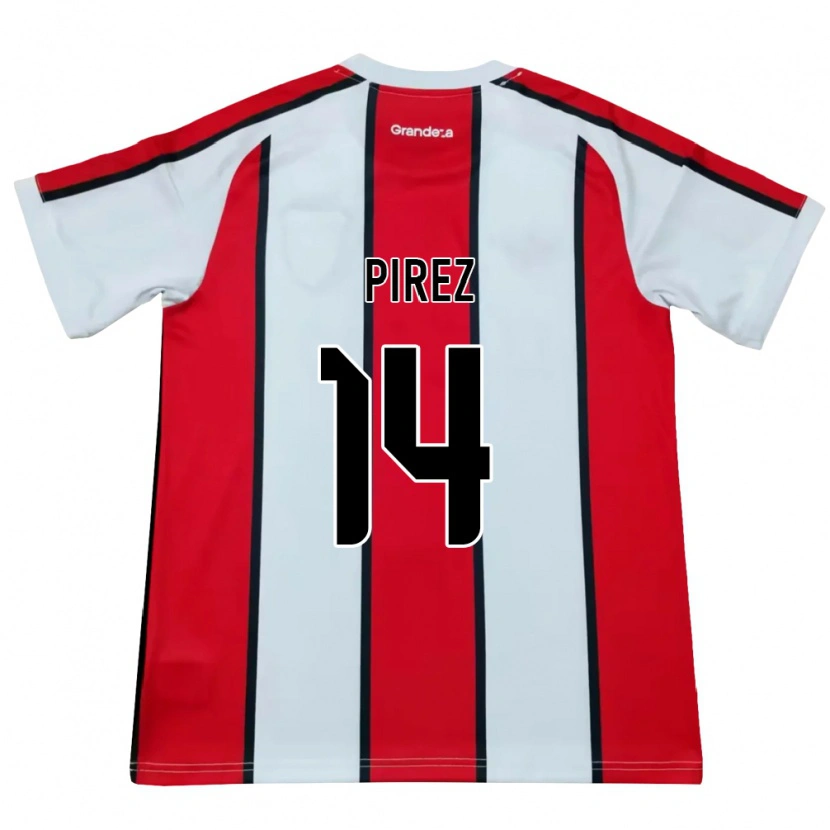 Danxen Børn Leandro González Pírez #14 Hvid Rød Sort Udebane Spillertrøjer 2026/27 Trøje T-Shirt
