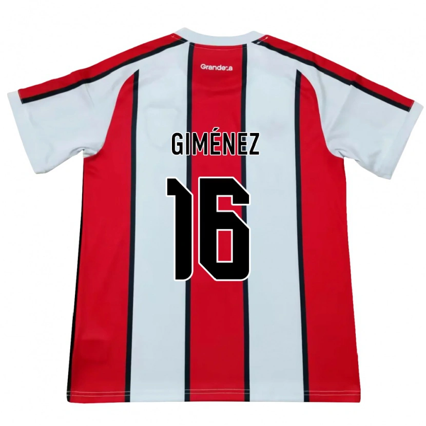 Danxen Børn Bautista Giménez #16 Hvid Rød Sort Udebane Spillertrøjer 2026/27 Trøje T-Shirt