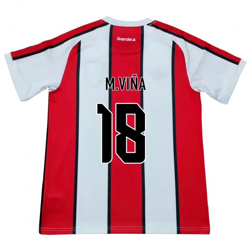Danxen Børn Matías Viña #18 Hvid Rød Sort Udebane Spillertrøjer 2026/27 Trøje T-Shirt