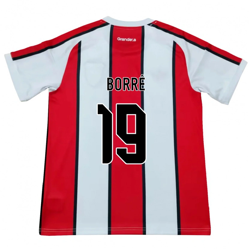 Danxen Børn Rafael Santos Borré #19 Hvid Rød Sort Udebane Spillertrøjer 2026/27 Trøje T-Shirt