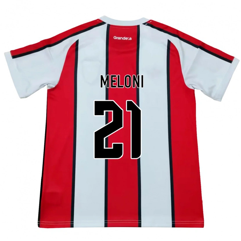 Danxen Børn Santiago Meloni #21 Hvid Rød Sort Udebane Spillertrøjer 2026/27 Trøje T-Shirt