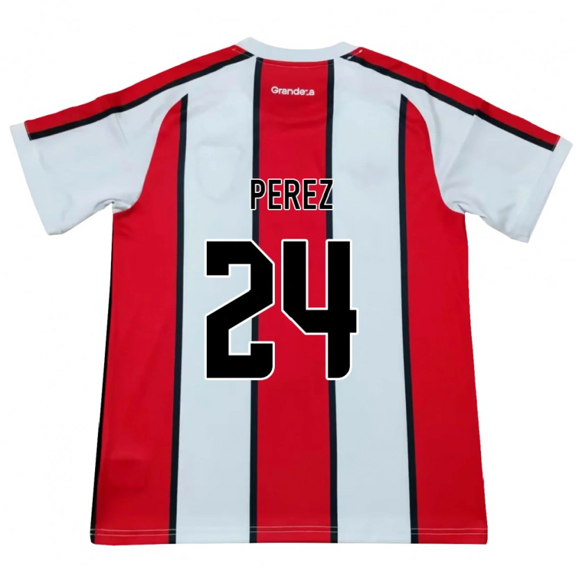 Danxen Børn Enzo Perez #24 Hvid Rød Sort Udebane Spillertrøjer 2026/27 Trøje T-Shirt