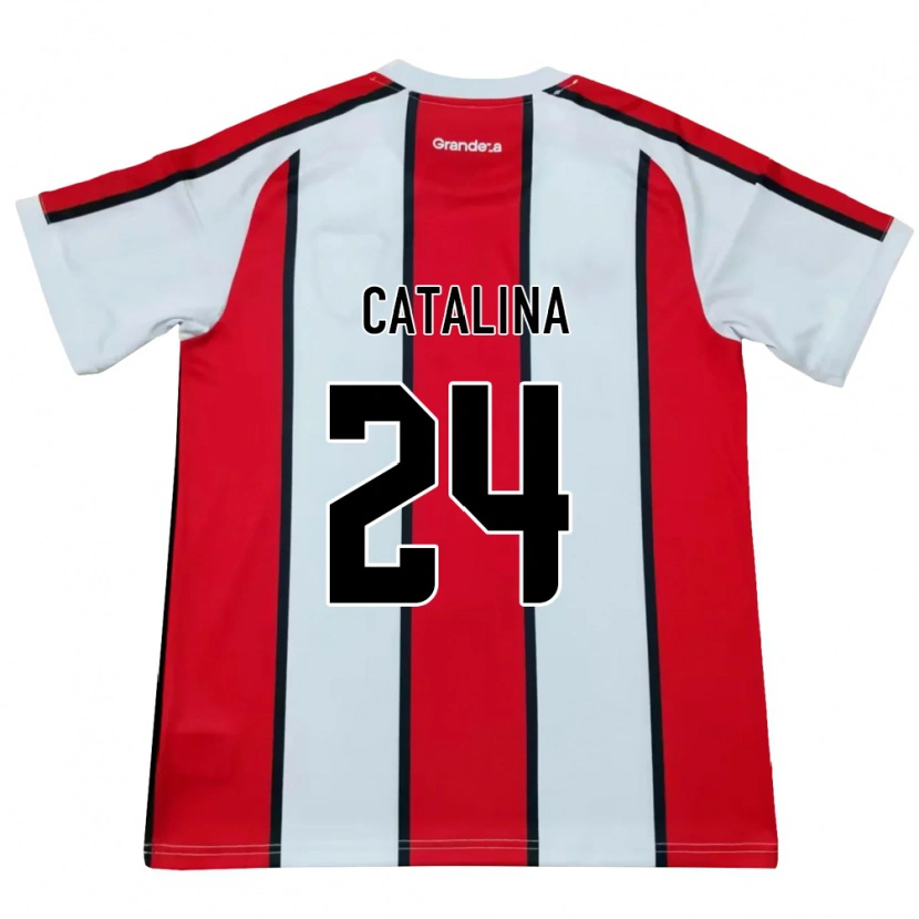 Danxen Børn Catalina Julia Primo #24 Hvid Rød Sort Udebane Spillertrøjer 2026/27 Trøje T-Shirt